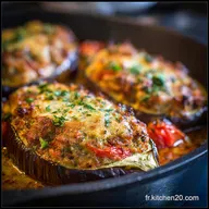 Aubergines farcies &agrave; la viande hach&eacute;e : version fondante au four