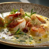 Blanquette de Sole et Saint Jacques Recette au Velout&eacute; Cr&eacute;meux