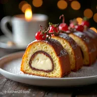 La B&ucirc;che de No&euml;l Trois Couleurs Mousse L&eacute;g&egrave;re et Roul&eacute; Parfait