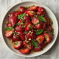 Carpaccio De Fraises : Citron et Basilic