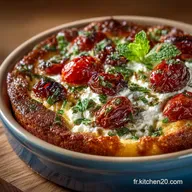 Clafoutis Sal&eacute; Proven&ccedil;al Ch&egrave;vre Tomates Cerises et Basilic Frais