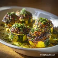 Courgettes jaunes farcies &agrave; la viande Recette moelleuse aux Herbes de Provence