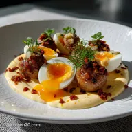 Recette de Cr&egrave;me de Chorizo et &OElig;ufs de Caille : Contrasting Textures