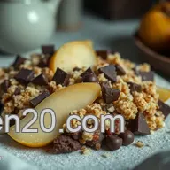 Crumble Poire Chocolat : Un dessert r&eacute;confortant et d&eacute;licieux &agrave; essayer !