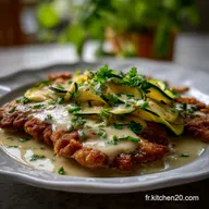 Escalope de Veau la Crme et Courgette : 15 Min Chrono