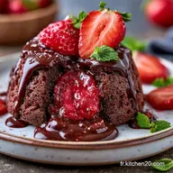 Fondant Chocolat Fraise pour 4 Personnes