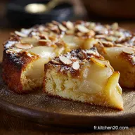G&acirc;teau &agrave; la Poire et aux Amandes Moelleux Frangipane L&eacute;g&egrave;re Classique