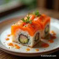 Le G&acirc;teau de Sushi Facile au Saumon &Eacute;pic&eacute; Moins de 50 Min
