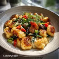 Gnocchis Ch&egrave;vre L&eacute;gumes : Recette Gratin&eacute;e Maison Facile