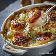 Gratin de SaintJacques et Cabillaud aux Poireaux Cr&eacute;m&eacute;e &agrave; la Muscade