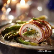 Jambon Roul&eacute; Mac&eacute;doine et Asperges Lentr&eacute;e froide facile et chic