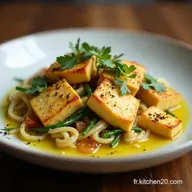 Repas V&eacute;g&eacute;tariens Express Aglio e Olio au Tofu Croustillant