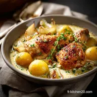 Poulet &agrave; la fondue de Poireau Recette facile et cr&eacute;meuse en 45 min