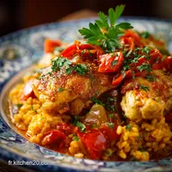 Poulet Basquaise au Riz Complet Authentique et Facile