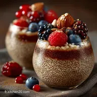 Petit D&eacute;jeuner IG Bas Pudding de Chia Nuit Compl&egrave;te Sans Gluten