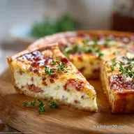 Quiche Lorraine IG Bas : Recette saine du classique all&eacute;g&eacute; sans pic.