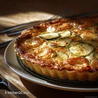 Quiche SaintJacques Saumon et Courgettes, lalliance marine &eacute;l&eacute;gante.