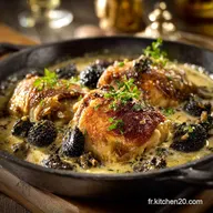 Recette supr&ecirc;me de volaille sauce morilles Classique festif au Vin Jaune