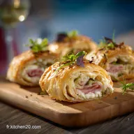 Rouleaux feuillet&eacute;s jambonfromage : Ap&eacute;ritif facile et croustillant