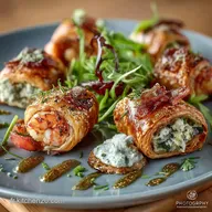 Roul&eacute;s Feuillet&eacute;s aux Crevettes et Fromage Cigares Dor&eacute;s Ap&eacute;ro Chic