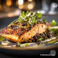 Saumon aux Lentilles vertes Recette Bistrot Chic Croustillante