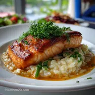 Saumon Pol sur Risotto Crmeux Recette: Peau Croustillante Garantie