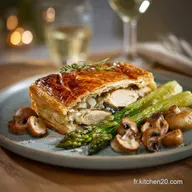 Tourte au Poulet Asperges Poireaux et Champignons Recette de printemps facile