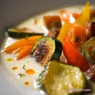 Velout&eacute; aux Poivrons et Courgettes R&ocirc;tis Soupe Cr&eacute;m&eacute;e d&Eacute;t&eacute;