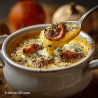 Velout&eacute; de Potiron Gratin&eacute; aux C&egrave;pes : Recette cr&eacute;meuse Comt&eacute; Automne