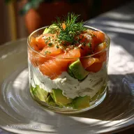 Recette De Verrine D Avocat Et Saumon Fum&eacute; Au Fromage Cr&eacute;meuse
