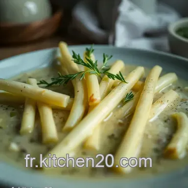 Asperges Blanches &agrave; la Vapeur: Recette Facile avec Vinaigrette Dijon Fiche recette