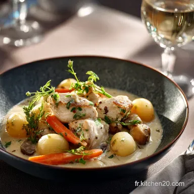 Blanquette de Lotte &agrave; lEstragon Recette Chic et Facile 60 min Fiche recette