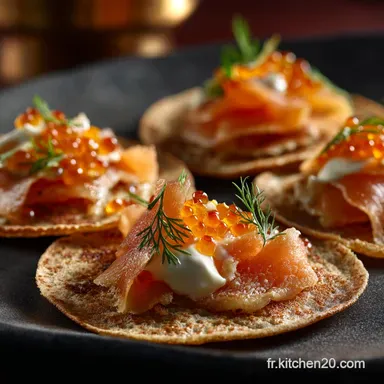 Blinis all&eacute;g&eacute;s Recette facile moelleuse et IG bas pour lap&eacute;ritif Fiche recette