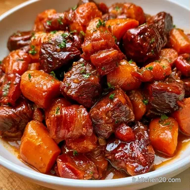 Boeuf Mijot&eacute; Bourgogne pour 6 Personnes Fiche recette
