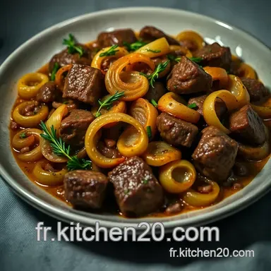 Boeuf Saut&eacute; aux Oignons : Un Plat R&eacute;confortant et Savoureux Fiche recette