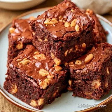 Brownies Chocolat Cacahu&egrave;tes en 35 Min Fiche recette