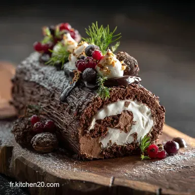 B&ucirc;che de No&euml;l : Recette L&eacute;g&egrave;re For&ecirc;t Noire Sans Sucre Ajout&eacute; Fiche recette