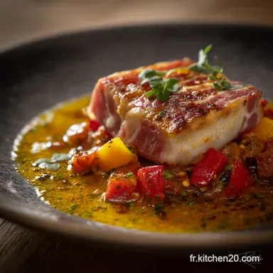 Dos de Cabillaud Piperade Basque et Jambon de Bayo : Le Go&ucirc;t du Sud-Ouest Fiche recette