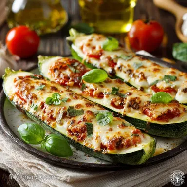 Courgettes farcies Tomate Mozzarella la recette facile fa&ccedil;on pizza Fiche recette