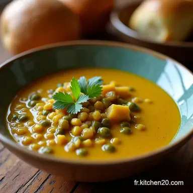Curry de lentilles vertes au lait de coco Mon secret velouté Fiche recette
