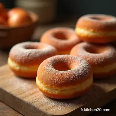 Recette de Donuts Ultra Moelleux P&acirc;te Brioche A&eacute;rienne Gla&ccedil;age Vanille Classique Fiche recette