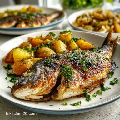 Dorade au four : Pommes de terre et Tomates Confites (25 min) Fiche recette