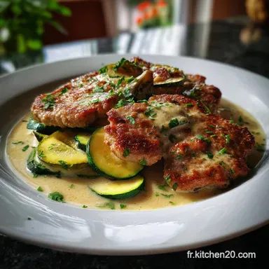 Escalope de Veau la Crme et Courgette : 15 Min Chrono Fiche recette