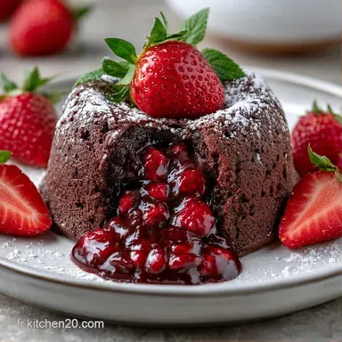 Fondant Chocolat Fraise pour 4 Personnes Fiche recette