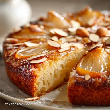 G&acirc;teau &agrave; la Poire et Amandes La recette Classique Moelleuse Fiche recette