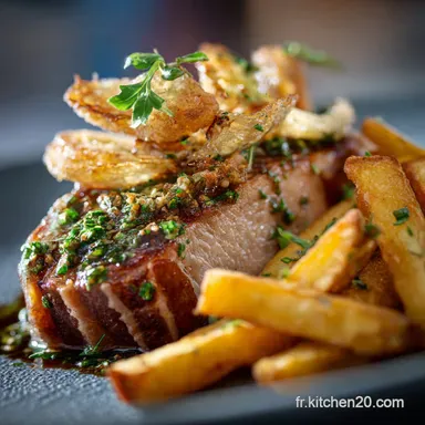 Jambonneau R&ocirc;ti et frites Secret de la Couenne Dor&eacute;e et Croustillante Fiche recette
