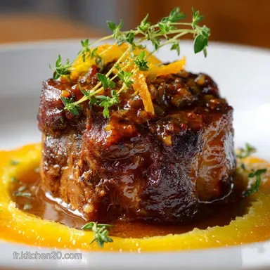 Jarret de B&oelig;uf fa&ccedil;on Osso Buco &agrave; lorange : Le secret du b&oelig;uf confit. Fiche recette