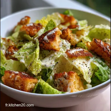 Salade C&eacute;sar : L&Eacute;mulsion Parfaite et Cro&ucirc;tons Maison