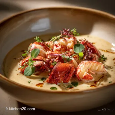 Nage de SaintJacques &agrave; la Bisque de Homard La Recette Festive du Chef Fiche recette