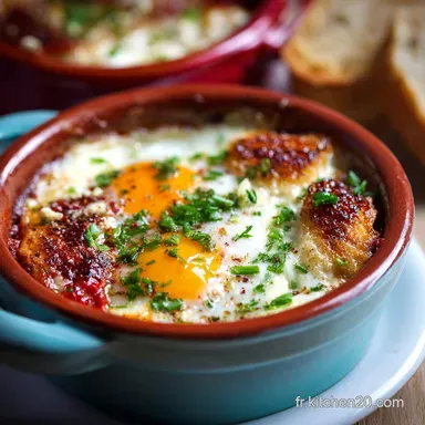 Oeufs Cocotte fa&ccedil;on Basquaise Le secret du coulant parfait Fiche recette